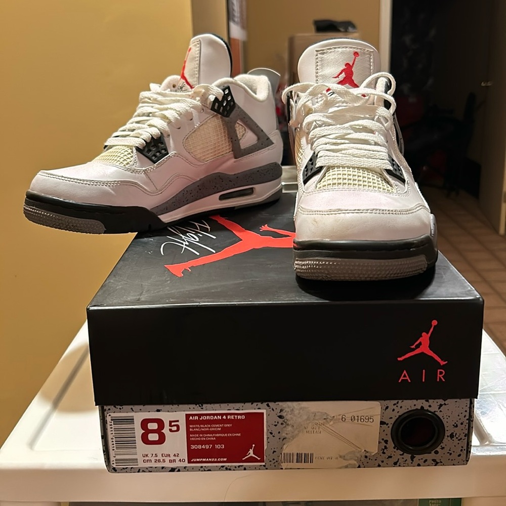 Air Jordan 4 Retro ‘Cement’ 308497 103 2012 White/Black-Cement Grey Size 8.5